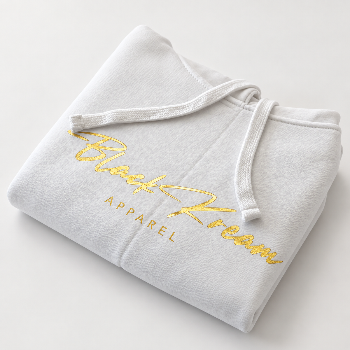 Black Kream Signature Luxury Hoodie – White & Gold Edition