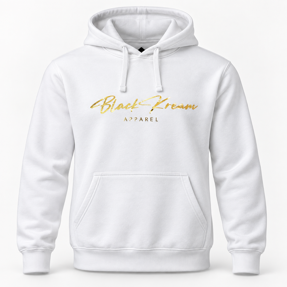 Black Kream Signature Luxury Hoodie – White & Gold Edition