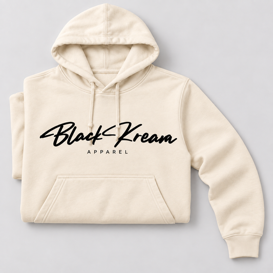 Black Kream Signature Luxury Hoodie – White & Gold Edition